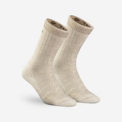 Skarpety turystyczne MH900 Mid (x2). Brązowe skarpetki damskie QUECHUA, bez wzorów, z elastanu. W wyprzedaży za 79.99 zł.