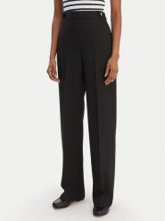 Tommy Hilfiger Spodnie materiałowe WW0WW47799 Czarny Straight Fit. Czarne spodnie materiałowe damskie Tommy Hilfiger, bez wzorów, z materiału. Za 649.99 zł.