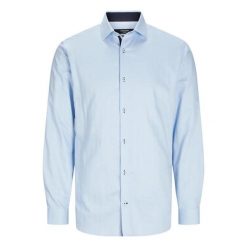 Koszula Jack & Jones Parker chambray. Niebieskie koszule męskie Jack&Jones, bez wzorów, bez kołnierzyka, bez ramiączek. Za 211.46 zł.