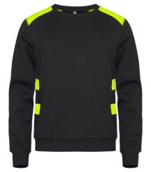 Clique Ambition Roundneck bluza unisex zwiększona widoczność – Visib Yellow. Żółte bluzy damskie CLIQUE, xl, bez wzorów, z bawełny, bez ramiączek, bez kaptura. Za 172.80 zł.