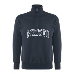 Bluza męska PROSTO Half Zip Mobi. Niebieskie bluzy męskie Prosto., m, bez wzorów, casualowe, bez ramiączek, bez kaptura. Za 249.99 zł.