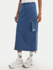 Reebok Spódnica midi Naida RK25487CCW Niebieski Regular Fit. Niebieskie spódnice damskie Reebok, s, bez wzorów, z bawełny, midi. Za 299.99 zł.