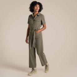 Damski jumpsuit Craghoppers NosiLife Camila. Zielone spodnie sportowe damskie Craghoppers, na lato, bez wzorów, sportowe, trekkingowe. Za 581.35 zł.