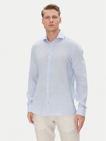 JOOP! Koszula 17 JSH-146Pai-W 30046075 Niebieski Slim Fit. Niebieskie koszule męskie JOOP!, m, bez wzorów, ze lnu, bez kołnierzyka, bez ramiączek. Za 309.99 zł.