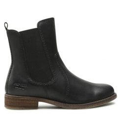 Botki Josef Seibel. Czarne botki damskie Josef Seibel, bez wzorów, bez obcasa, na płaskiej podeszwie, bez zapięcia. Za 419.99 zł.