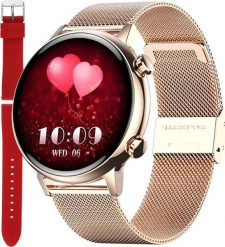 Smartwatch Enter SAT.110.1410.535-SET Różowe złoto. Czerwone zegarki smartwatch Enter, bez wzorów. Za 319.00 zł.
