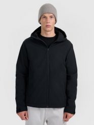 4F Kurtka softshell wiatroodporna membrana 5000 męska - czarna XL. Czarne kurtki męskie 4F, na zimę, m, bez wzorów, z materiału, z kapturem. Za 299.99 zł.