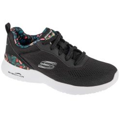 Buty sportowe Sneakersy damskie, Skech-Air Dynamight - Laid Out. Czarne obuwie sportowe damskie Skechers, bez wzorów, bez zapięcia, trekkingowe. Za 299.99 zł.