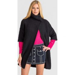 PŁASZCZ LIU JO. Czarne płaszcze damskie Liu Jo, l, z aplikacjami, z dzianiny, bez kołnierzyka, bez kaptura. Za 1,079.00 zł.