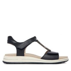 Sandały Ara. Niebieskie sandały damskie Ara, bez wzorów, bez obcasa, na płaskiej podeszwie, bez zapięcia. Za 489.99 zł.