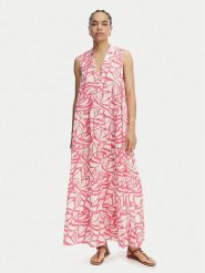 LOLA CASADEMUNT Sukienka letnia LS2616141 Różowy jasny Relaxed Fit. Czerwone sukienki damskie LOLA CASADEMUNT, na lato, s, bez wzorów, z bawełny, bez kołnierzyka, bez ramiączek. Za 605.99 zł.