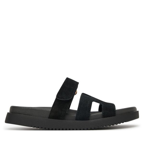 Klapki DeeZee. Czarne klapki damskie DeeZee, bez wzorów, bez obcasa, bez zapięcia. Za 159.99 zł.