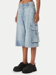 G-Star Raw Bermudy Patti D29023-D934 Niebieski Wide Fit. Niebieskie szorty damskie G-Star Raw, bez wzorów, z bawełny, retro. Za 407.99 zł.