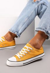 Żółte Trampki Lakelet. Żółte trampki i tenisówki damskie Renee, bez wzorów, z gumy, przed kostkę, bez zapięcia. Za 39.99 zł.