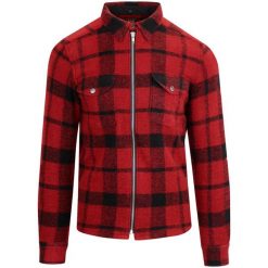LEE Wool Zip Overshirt BRIGHT RED L67LVRKG 112116895. Czerwone płaszcze męskie Lee, l, bez wzorów, bez kołnierzyka, bez kaptura. Za 269.99 zł.