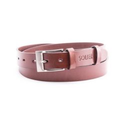 Skórzany elegancki pasek męski SOLIER SB10 ciemny brązowy 90 cm. Brązowe paski męskie Solier, z materiału, eleganckie. Za 55.90 zł.