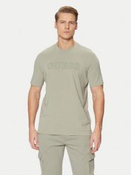 Guess Spodnie dresowe Z4YB08 K9V31 Zielony Regular Fit. Zielone spodnie sportowe męskie Guess, m, z aplikacjami, z bawełny. Za 209.99 zł.