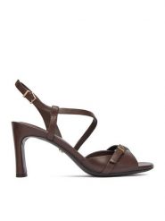 GINO ROSSI Sandały EO-GL15-986-1 Brązowy. Brązowe sandały damskie Gino Rossi, bez wzorów, ze skóry, bez obcasa, na słupku, bez zapięcia. Za 379.99 zł.