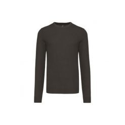 Sweter z okrągłym dekoltem Kariban. Szare swetry męskie KARIBAN, na zimę, m, bez wzorów, bez kołnierzyka, bez ramiączek. Za 227.50 zł.