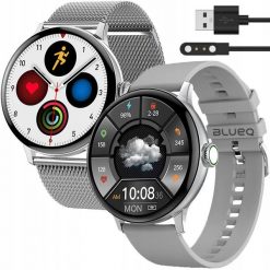 Smartwatch SMART WATCH LUXURY DT2 SILVER. Szare zegarki smartwatch NoName, bez wzorów. Za 284.99 zł.