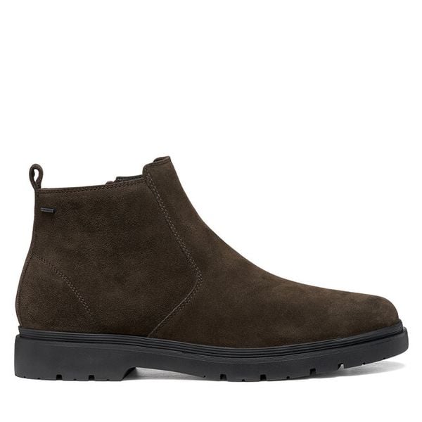 Botki Geox. Brązowe botki męskie Geox, bez wzorów, bez obcasa, bez zapięcia. Za 769.99 zł.