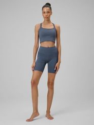 4F Legginsy kolarki do jogi damskie - fioletowe XS. Fioletowe legginsy damskie 4F, bez wzorów, z włókna. Za 129.99 zł.