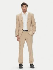 HUGO Garnitur Henry/Getlin232X 50530116 Beżowy Slim Fit. Brązowe garnitury męskie Hugo, m, bez wzorów, z syntetyku. Za 1,259.00 zł.