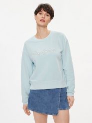 Pepe Jeans Bluza Lana PL581430 Niebieski Regular Fit. Niebieskie bluzy damskie Pepe Jeans, s, bez wzorów, z bawełny, bez ramiączek, bez kaptura. Za 229.99 zł.