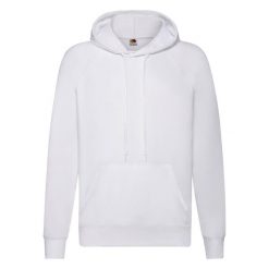 Lekka Męska Bluza Z Kapturem. Białe bluzy męskie fruit of the loom, m, bez wzorów, bez ramiączek, z kapturem. Za 55.99 zł.