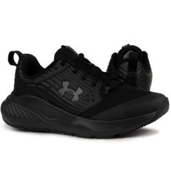 Buty męskie sportowe na siłownię Under Armour UA Charged Commit TR 4. Czarne buty sportowe męskie Under Armour, bez wzorów, bez zapięcia, na fitness i siłownię. Za 249.99 zł.