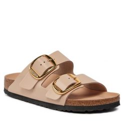 Klapki Birkenstock. Czerwone klapki damskie Birkenstock, bez wzorów, bez obcasa, bez zapięcia. Za 489.99 zł.