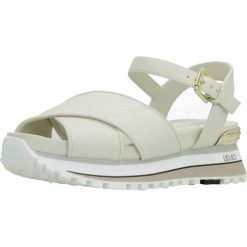Sandały LIU-JO MAXI WONDER 11 Biały. Białe sandały damskie Liu Jo, bez wzorów, ze skóry, bez obcasa, bez zapięcia. Za 481.99 zł.
