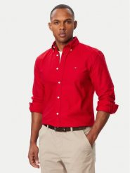 Tommy Hilfiger Koszula Solid Heritage MW0MW35774 Czerwony Regular Fit. Czerwone koszule męskie Tommy Hilfiger, m, bez wzorów, z bawełny, bez kołnierzyka, bez ramiączek. Za 369.99 zł.