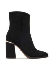 Nine West Botki CEO-JASMIN-01 Czarny. Czarne botki damskie Nine West, bez wzorów, z materiału, bez obcasa, na słupku, bez zapięcia. Za 279.99 zł.