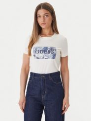 Guess T-Shirt W6GP02 K2753 Écru Regular Fit. T-shirty damskie Guess, xl, z aplikacjami, z bawełny, bez kołnierzyka, bez ramiączek. Za 259.99 zł.