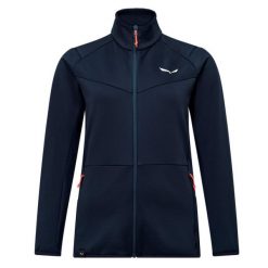 Kurtka turystyczna damska z zamkiem Salewa Puez Cammino. Niebieskie kurtki sportowe damskie Salewa, l, bez wzorów, z materiału, bez ramiączek, bez kaptura, trekkingowe. Za 399.99 zł.