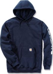 Carhartt Bluza Carhartt Midweight Signature Logo New Navy. Niebieskie bluzy męskie Carhartt, m, bez wzorów, bez ramiączek, bez kaptura. Za 265.11 zł.