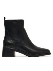 Aldo Botki Tywyn 14116735 Czarny. Czarne botki damskie Aldo, bez wzorów, ze skóry, bez obcasa, na słupku, bez zapięcia. Za 679.99 zł.
