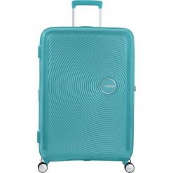 Walizka turystyczna Soundbox Spinner 77 TSA EXP 97L. Niebieskie walizki damskie American Tourister, bez wzorów. W wyprzedaży za 780.00 zł.