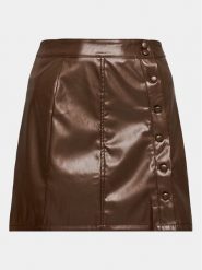 Brave Soul Spódnica z imitacji skóry LSKW-225LISABRO Brązowy Regular Fit. Brązowe spódnice damskie Brave Soul, xs, bez wzorów, ze skóry. Za 189.99 zł.