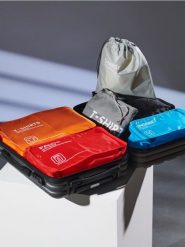 Organizery do walizki 6 pack - niebieski. Niebieskie walizki damskie Sinsay, bez wzorów. W wyprzedaży za 37.99 zł.