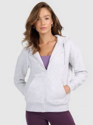 4F Bluza dresowa rozpinana z kapturem damska - szara XS. Szare bluzy damskie 4F, uniwersalny, bez wzorów, z dresówki, bez ramiączek, z kapturem. Za 159.99 zł.