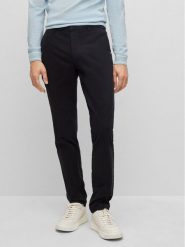 Boss Chinosy Kaito1 50487966 Czarny Slim Fit. Czarne eleganckie spodnie męskie Boss, bez wzorów, z bawełny. Za 309.99 zł.