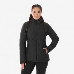 Kurtka turystyczna damska zimowa Quechua SH500 mountain -10°C 3w1 wodoodporna. Czarne kurtki sportowe damskie QUECHUA, na zimę, m, bez wzorów, z materiału, bez ramiączek, bez kaptura, trekkingowe. Za 399.99 zł.