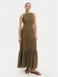 MICHAEL Michael Kors Sukienka letnia MS582VF7R3 Khaki Regular Fit. Brązowe sukienki damskie MICHAEL Michael Kors, na lato, s, bez wzorów, z syntetyku, bez kołnierzyka, bez ramiączek. Za 989.99 zł.