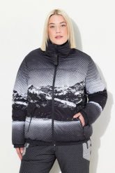 Damskie Kurtka puchowa performance HYPRAR wodoodporna stójka. Czarne kurtki sportowe damskie Ulla Popken, plus size, bez wzorów, z materiału, bez ramiączek, bez kaptura, trekkingowe. Za 699.99 zł.