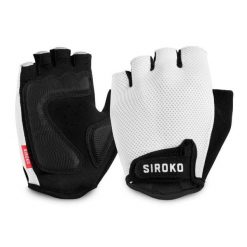 Rękawiczki rowerowe Kolarstwo Siroko Aero White. Białe rękawiczki damskie SIROKO, bez wzorów, z nylonu. W wyprzedaży za 84.00 zł.