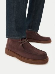 Calvin Klein Trzewiki Text Rubber Apron Boot Nu HM0HM02256 Brązowy. Brązowe botki męskie Calvin Klein, bez wzorów, z nubiku, bez obcasa, bez zapięcia. Za 749.99 zł.