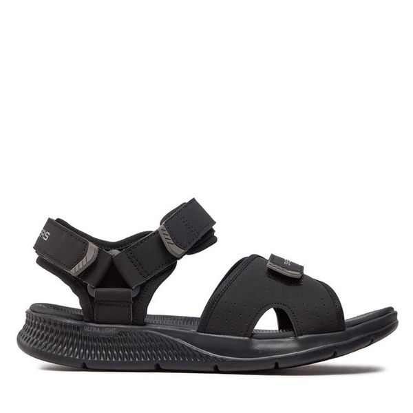 Sandały Skechers. Białe sandały damskie Skechers, bez wzorów, bez obcasa, na płaskiej podeszwie, bez zapięcia. Za 169.99 zł.