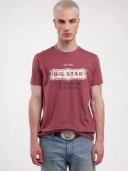 Koszulka męska z nadrukiem ciemnoróżowa Millaner 602. Czerwone t-shirty męskie BIG STAR, l, bez wzorów, z bawełny, bez kołnierzyka, bez ramiączek. W wyprzedaży za 59.99 zł.